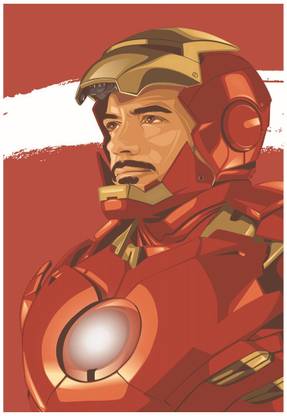 Iron Man Tony Stark Suit with Arc Reactor Art Wall Poster A4 Size Photographic Paper
