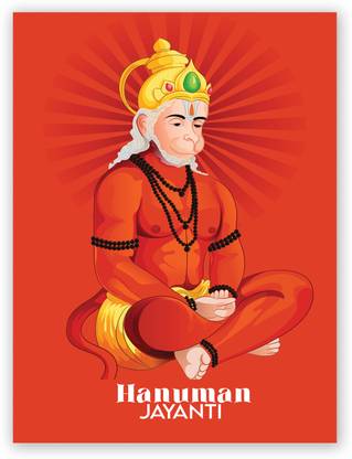 Hindu Religious Hanuman Jayanti Digital Photo Poster With Uv Textured 0306 Fine Art Print