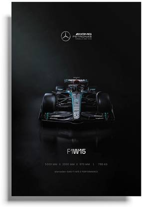 Mercedes AMG Formula One Racing Poster | Mercedes F1W15 2024 Specs | A3 | No Frame 3D Poster