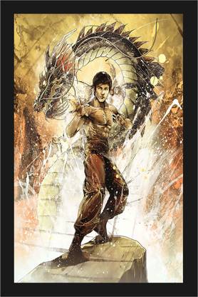 Bruce Lee Motivational Poster with A4 Size Frame F-158 Paper Print