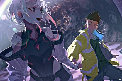 Cyberpunk Edgerunners Lucy and David Poster 18 x 12 inch 300 GSM Paper Print