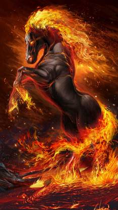 Horses Black Horse Fantasy Horses Hd Matte Finish Poster Paper Print