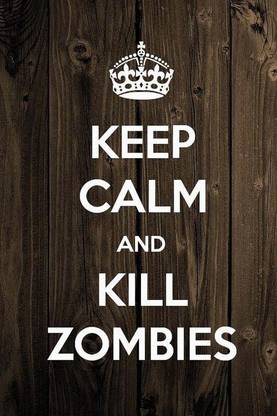 Poster Keep Calm And Kill Zombies Large Poster (36 X 24 Inch, Multicolour) Fine Art Print