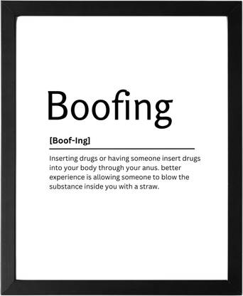 Boofing 9.5 X 11.5 UNFRAMED Dictionary Definition Art Print Poster Wall Office Home Decor Minimalist Funny Quote Meaning Enhanced Paper Poster Paper Print