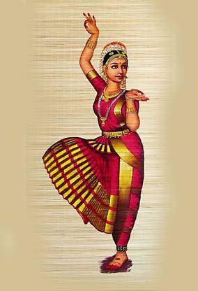 Poster Bharatnatyam Classical Dance Digital Art sl-9421 (Wall Poster, 13x19 Inch, Matte Paper, Multicolor) Fine Art Print