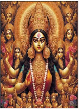 Hindu Gooddess Maa Durga ji ka Digital photo poster pint for home ya Pooja Room digital poster print size 12x18 Inches without frame Paper Print