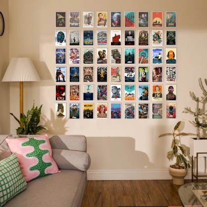 Pack of 54 Movie Posters with double sided tape pasted at the back. Paper Print