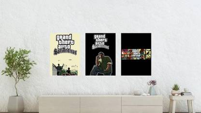 Pack Of 3 Aesthetic Gta San Andreas Posters Printed On 180 Gsm A4 Paper Paper Print
