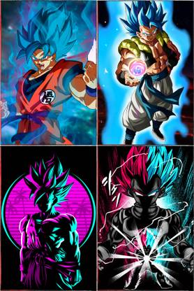 Dragon Ball Z Anime 4 Poster Combo|Goku,Vegeta,Gohan,Frieza,Bulma,Berrus, | Aesthetic Poster | Wall Decor (18X12 inch) GOKU,VEGETA. 4 Goku Combo 38 Photographic Paper
