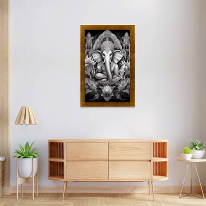 Lord Gansesheya | Top Acrylic Glass 13 X 19 Inch| Antique Gold Paper Print