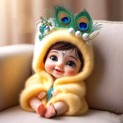 Adorable little baby Krishna beautiful Hd poster (18 X 12inch) q12 Fine Art Print