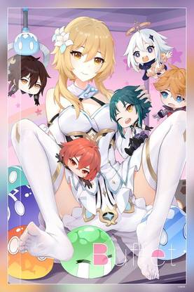 Anime Girls Genshin Impact Lumine Genshin Impact Knee High Boots Hd Matte Finish Poster Paper Print