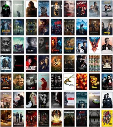 Aesthetic 63 Pcs All time Best Web Series Poster | 4 x 6 Inches Poster | Hollywood Bollywood Tv Shows Collage Kit | Wall Art For Room, Office Photographic Paper