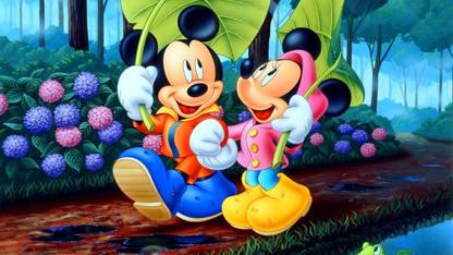 Mickey mouse wallpaper poster Multicolor Photo Paper Print Poster Photographic Paper