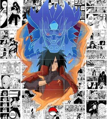 Set of 12 Manga Style A3 Panels for Wall Art (119 cm X 105 cm) Hd Quality - Illustration for Anime Fans - Multicolor (Madara Uchiha Manga Panel) Paper Print