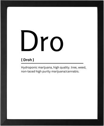 Dro 9.5 X 11.5 UNFRAMED Dictionary Definition Art Print Poster Wall Office Home Decor Minimalist Funny Quote Meaning Enhanced Paper Poster Paper Print