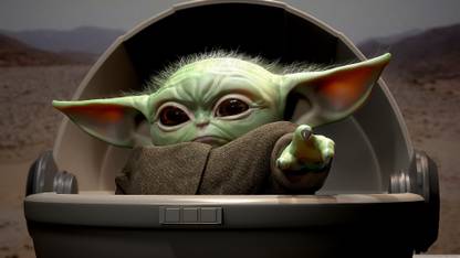 Baby Yoda Wallpaper Wall Decor Poster Peel And Stick Poster Self Adhesive Poster Retro Poster Canvas Art Painting For Home Décor Poster Living Room Poster, Bedroom Poster PVC Wall Decorative Sticker (Size 2ft X 4ft Unframed) Paper Print