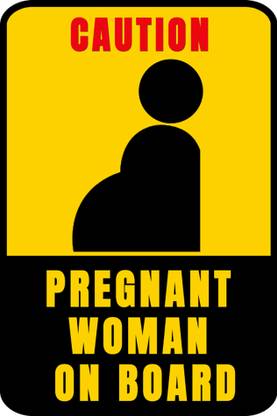 PREGNANT WOMEN ON BOARD Paper Print