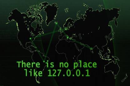 There Is No Place Like 127.0.0.1 Background Poster, Loop Back Address Poster, Green World Map Poster, Computer Geet, Hacking Poster(12x18in) High-Quality Frameless Wall Poster for Home Decoration, Room Decoration Peel & Paste the Poster on Wall 300g Gloss Laminated Poster, Wallpaper for Background Photographic Paper