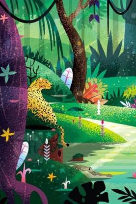 Jungle Theme Poster | Jungle Posters for Room | Unframed | With Self Adhesive Tape Paper Print