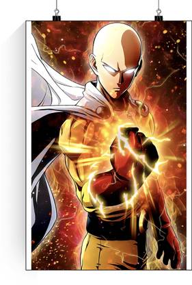 Saitama One Punch Man Poster | One Punch Man Saitama Angry Poster | Wall Poster Saitama One Punch Man Paper Print
