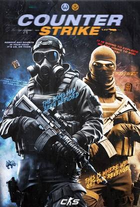 Counter Strike CS GO Gaming Poster for Home Office and Student Room Wall | Aesthetic Poster | Wall Decor Photographic Paper