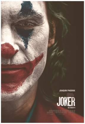 Joker Face Joaquin Phoenix Movie Poster Wall Poster A4 Size Photographic Paper