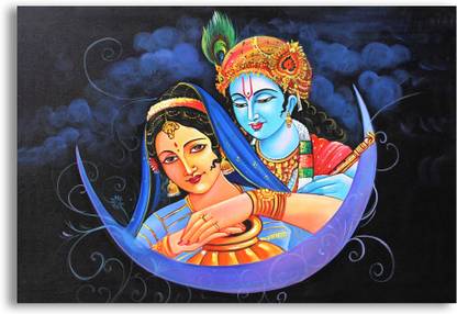Lord Krishna Radha Painting Photo Poster God Poster For Home Decor Religious Poster Fine Art Print