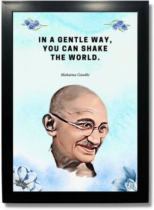 Mahatma Gandhi Motivational Wall Photo Frames for Living Room Study Room Photographic Paper