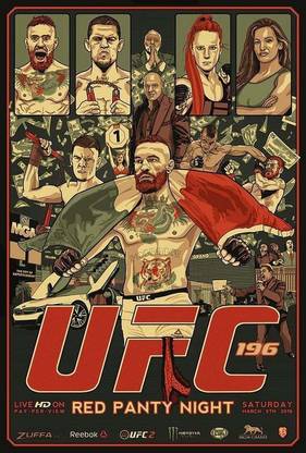 UFC Red Penty Night Wallpaper Poster Print Poster on 13x19 Inches Paper Print