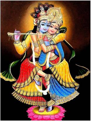 BEAUTYFUL LORD RADHA KRISHNA NEW WALL POSTER Fine Art Print
