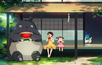 Tonari No Totoro Studio Ghibli Totoro Chibi Totoro Kusakabe Mei Matte Finish Poster Paper Print