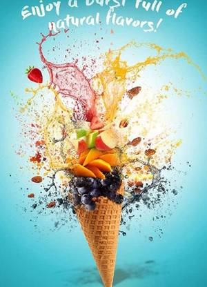 Ice Cream Advertisement Wall Sticker - Ice Cream Juicy Wall Poster - Paper Print