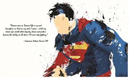 Superman Dreams Inspirational Motivational Quote Wall Poster A4 Size Photographic Paper
