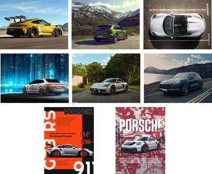 Porsche Poster Porsche 911 Gt3 Rs Poster A4 Size Set Of 8 Car