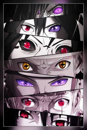 Naruto Eye Itachi Kakashi Madara Rinnegan Sabio Sasuke Sharingan Matte Finish Poster P-11996 Paper Print