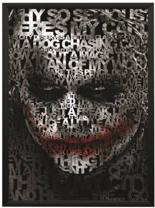 Dark Knight Joker Quotes Typography Face Wall Poster With Frame A4 Size Photographic Paper