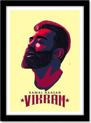 vikram kamal haasan Frame Bollywood movie Framed Poster For Room & Office (10 Inch X 13 Inch, Framed)… Paper Print
