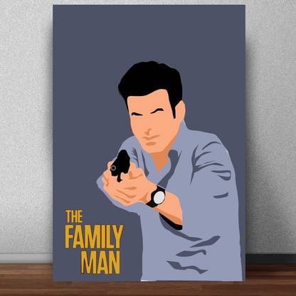 The Family Man Minimal Poster for Room (Matte paper 300 GSM, 13 X 19 Inches, Multi-coloured, Lata Mangeshkar) Paper Print