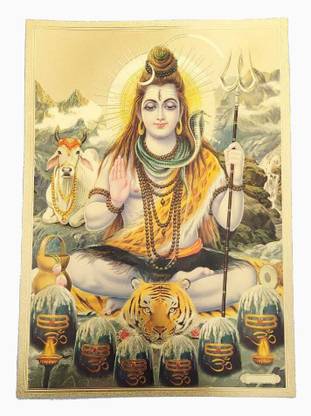 Gold Plated Photo Poster Shiv Ji/Mahadev/God _Ps6 Paper Print