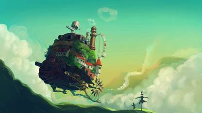 Howl's Moving Castle Cartoon Cartoon Sky HD on LARGE PRINT 36X24 INCHES Photographic Paper