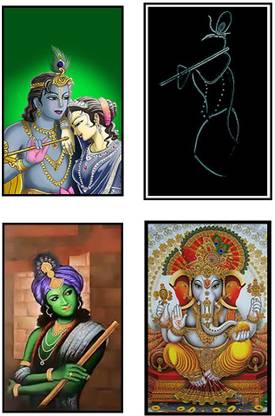 'Spiritual / Gods Posters' (Pack of 4) for Room & Office Paper Print