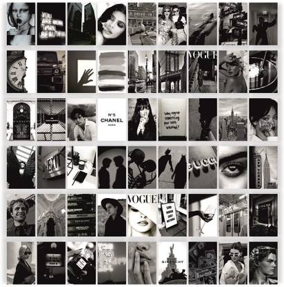 Black And White Posters Wall Poster - Aesthetic Artwork Posters |Wall Art Décor Posters For Living Room, Anime Love, Bedroom, Home And Office | Collage Kit For Girls, Boys Posters Teens,– ( Pack Of 54) Paper Print