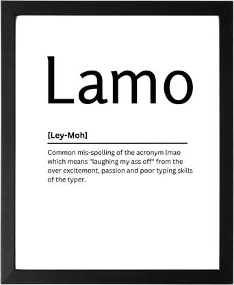 Lamo 9.5 X 11.5 UNFRAMED Dictionary Definition Art Print Poster Wall Office Home Decor Minimalist Funny Quote Meaning Enhanced Paper Poster Paper Print