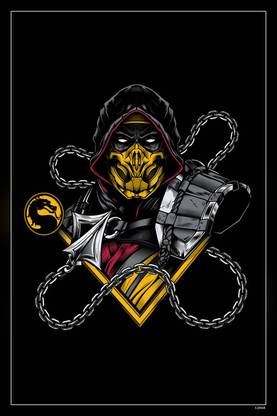 Mortal Kombat Video Games Scorpion Hd Matte Finish Poster Paper Print
