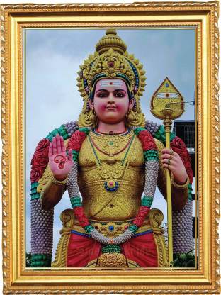 Lord Murugan I World Tallest Murugan Temple I Wall Frame Gold A3 Fine Art Print