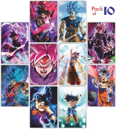 Anime poster Set of 10 Mix Anime Wall Posters for Room Size A4 Photographic Paper