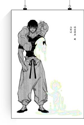 Toji Black and White Poster | Jujutsu Kaisen Toji Black and White Poster | Wall Poster Toji Fushiguro Black and White Poster Paper Print