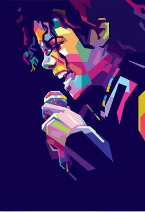 Poster Michael Jackson King of Pop (Large Poster, 300GSM Matt, 36x24 Inches, Rolled, Multicolor) Fine Art Print