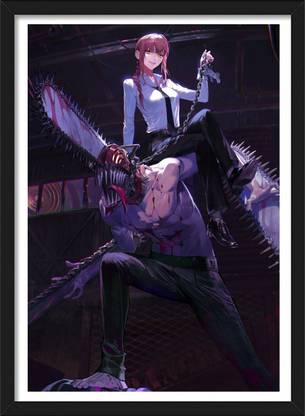 Makima x Denji | Chainsaw Man Anime Framed Poster Paper Print